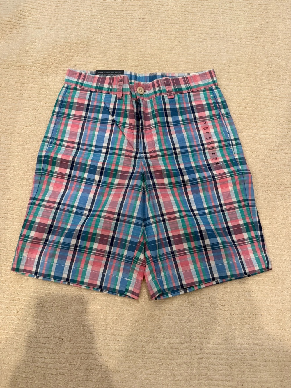 Vineyard Vines Plaid “Club Shorts” - Pink, Blue, and Green